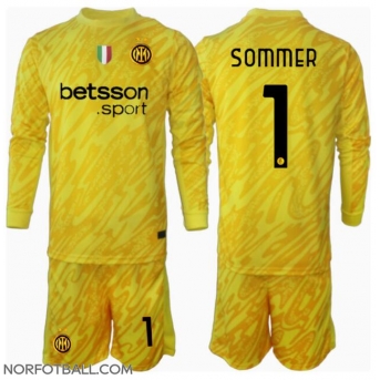 Billige Fotballdrakt Inter Milan Yann Sommer #1 Keeper Replika Bortedraktsett Barn 2024-25 Langermet (med bukser)